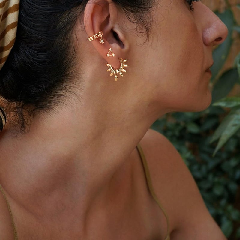 MYEARS Women Ear Cuff Earring Gold Non Pierced Ear Cartilage Clip on Wrap Hoop 14K Gold Filled Tiny Boho Beach Simple Minimalist Delicate Handmade Hypoallergenic Jewelry Gift-Sold as Single/Pair - Image 2